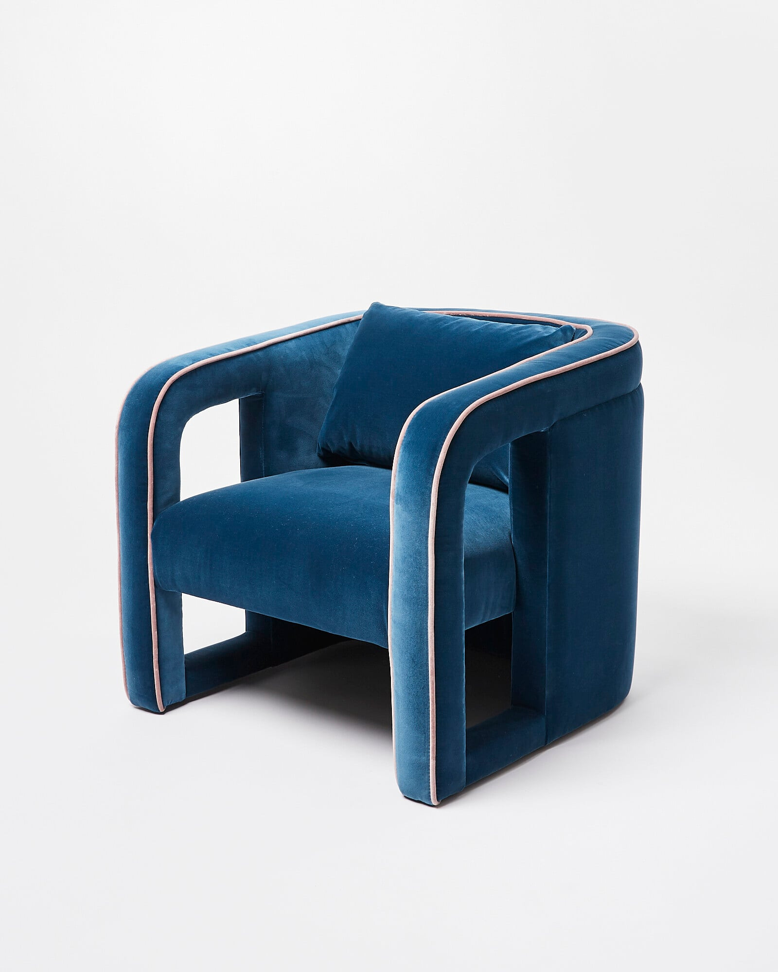 Frank Blue Velvet Armchair | Oliver Bonas (Global)