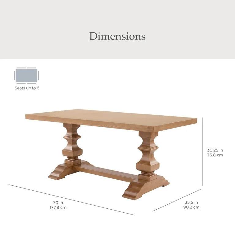 My Texas House Grove Trestle Dining Table, Warm Brown | Walmart (US)