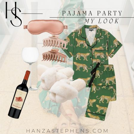 Pajama party: if I was to show up to the party … this would be my look! OBSESSED with these green cheetah pjs from Katie Kime! Fit true to sizee