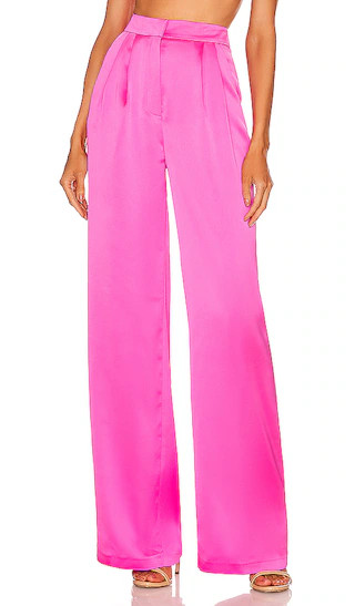 Double Pleated Wide Leg Pant in Fuchsia | Revolve Clothing (Global)