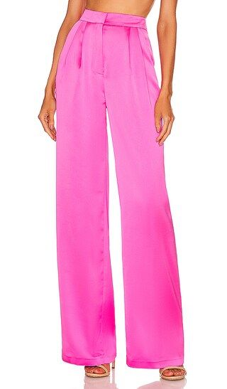 Double Pleated Wide Leg Pant in Fuchsia | Revolve Clothing (Global)