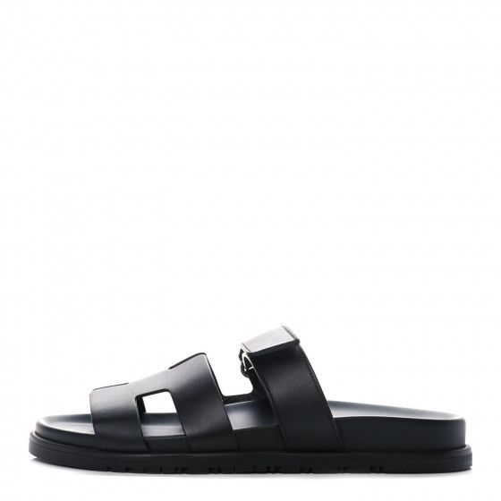 HERMES Calfskin Womens Chypre Sandals 40.5 Black | FASHIONPHILE | Fashionphile