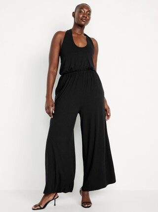 Waist-Defined Halter Jumpsuit | Old Navy (US)