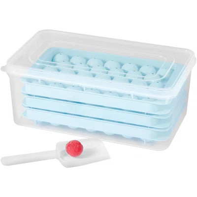 VEVOR Ice Cube Tray Silicone Round Ice Ball Maker with Lid Easy Release 2 Pack | Wayfair North America