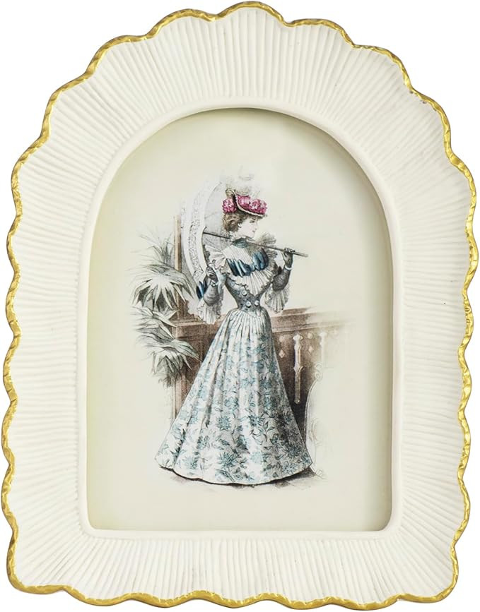 Modern 5x7 Picture Frame Shell Design Hand-Crafted Resin Photo Frames Tabletop & Wall Hanging, Ho... | Amazon (US)