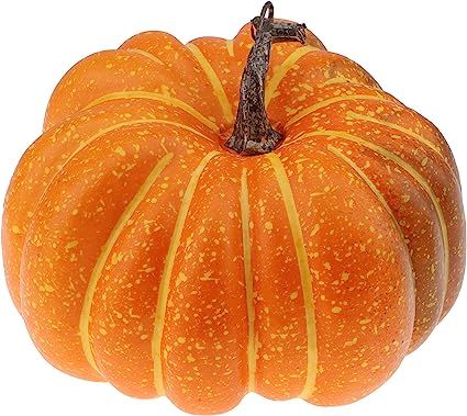 Gresorth 20 cm Fake Flat Pumpkin Lifelike Handle Artificial Food Halloween Christmas Decoration | Amazon (US)