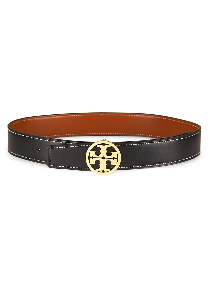 Women's Miller Smooth Reversible Leather Belt - Black Whiskey Gold - Size XS | Saks Fifth Avenue