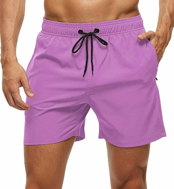 Tyhengta Men's Swim Trunks Quick Dry Beach Shorts with Zipper Pockets and Mesh Lining | Amazon (US)