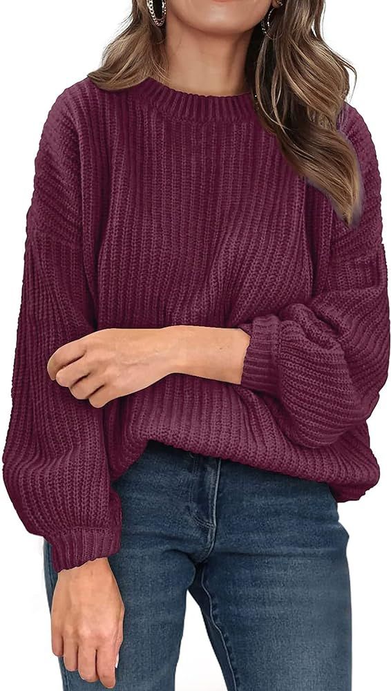 PRETTYGARDEN Women's Fashion Sweater Long Sleeve Casual Ribbed Knit Winter Clothes Pullover Sweat... | Amazon (US)