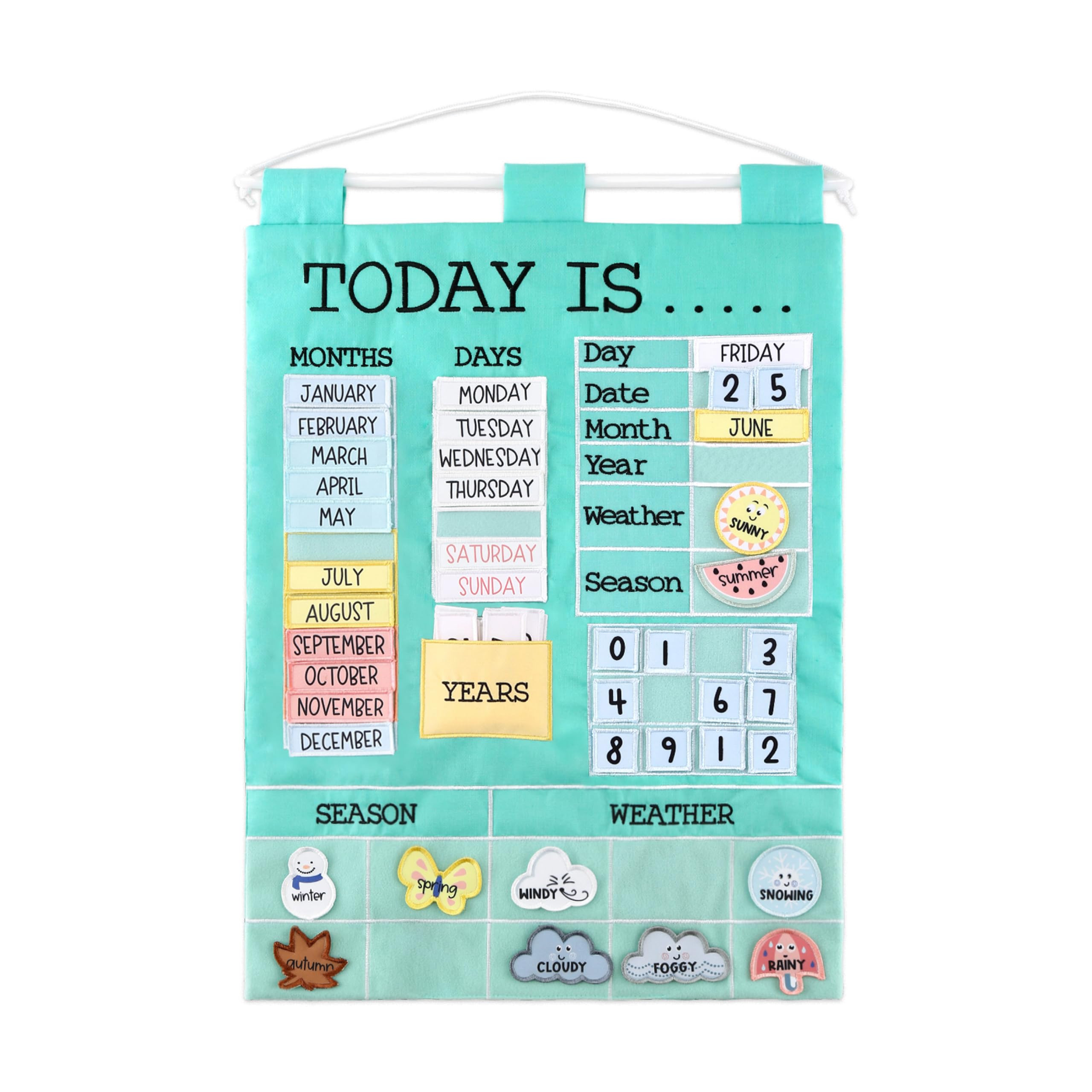 The Peanutshell Learning Calendar Wall Chart - Homeschool Supplies, Interactive Pocket Chart for Toddlers & Kids - Preschool Learning Activity Board, Circle Time Board for Classroom - Today is | Amazon (US)