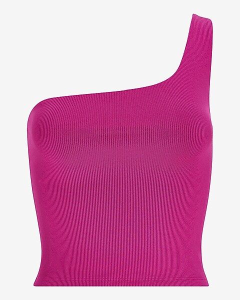 Body Contour Ribbed One Shoulder Cropped Tank | Express