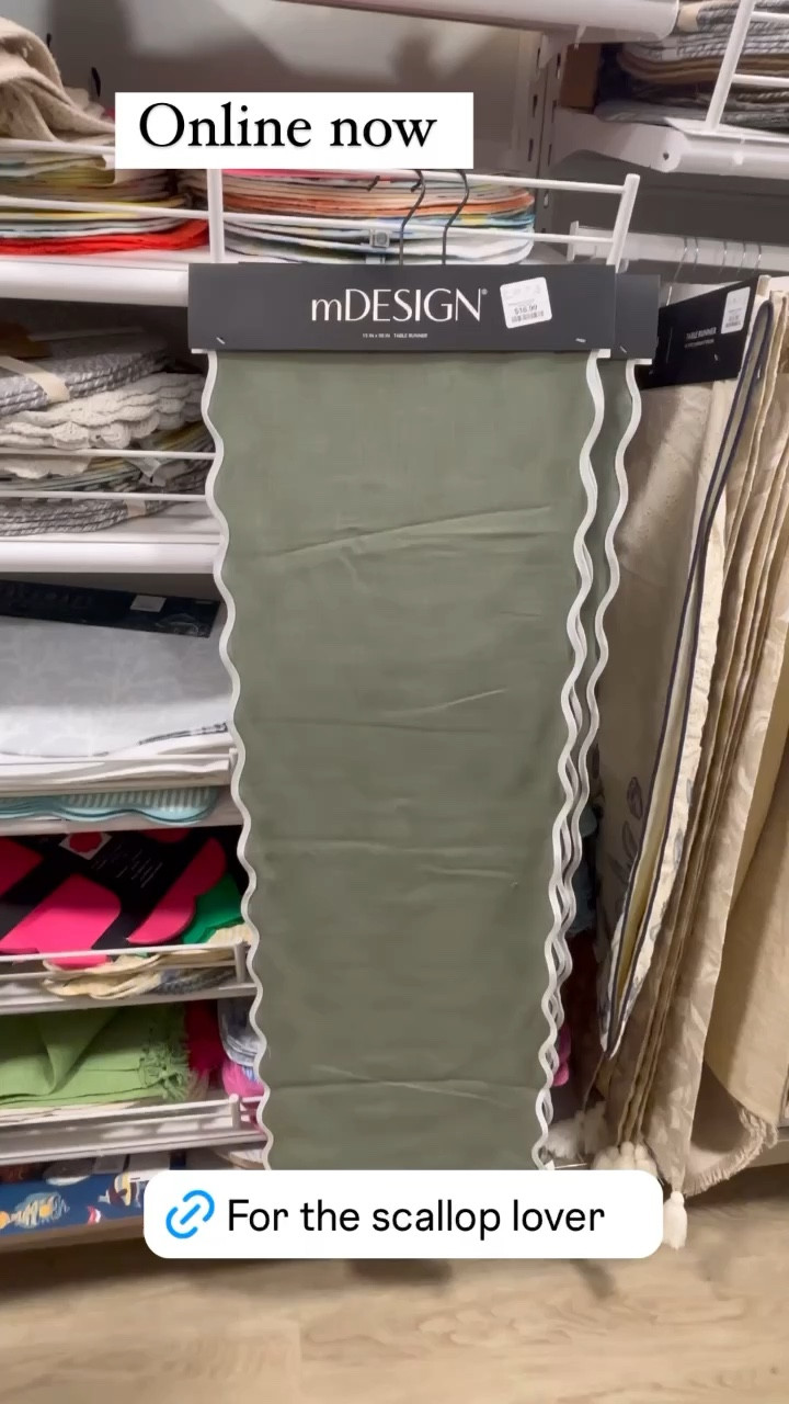 For the scallop lover 
This green scallop runner is online currently 💚
Coastal style 
Grandmillienal decor 