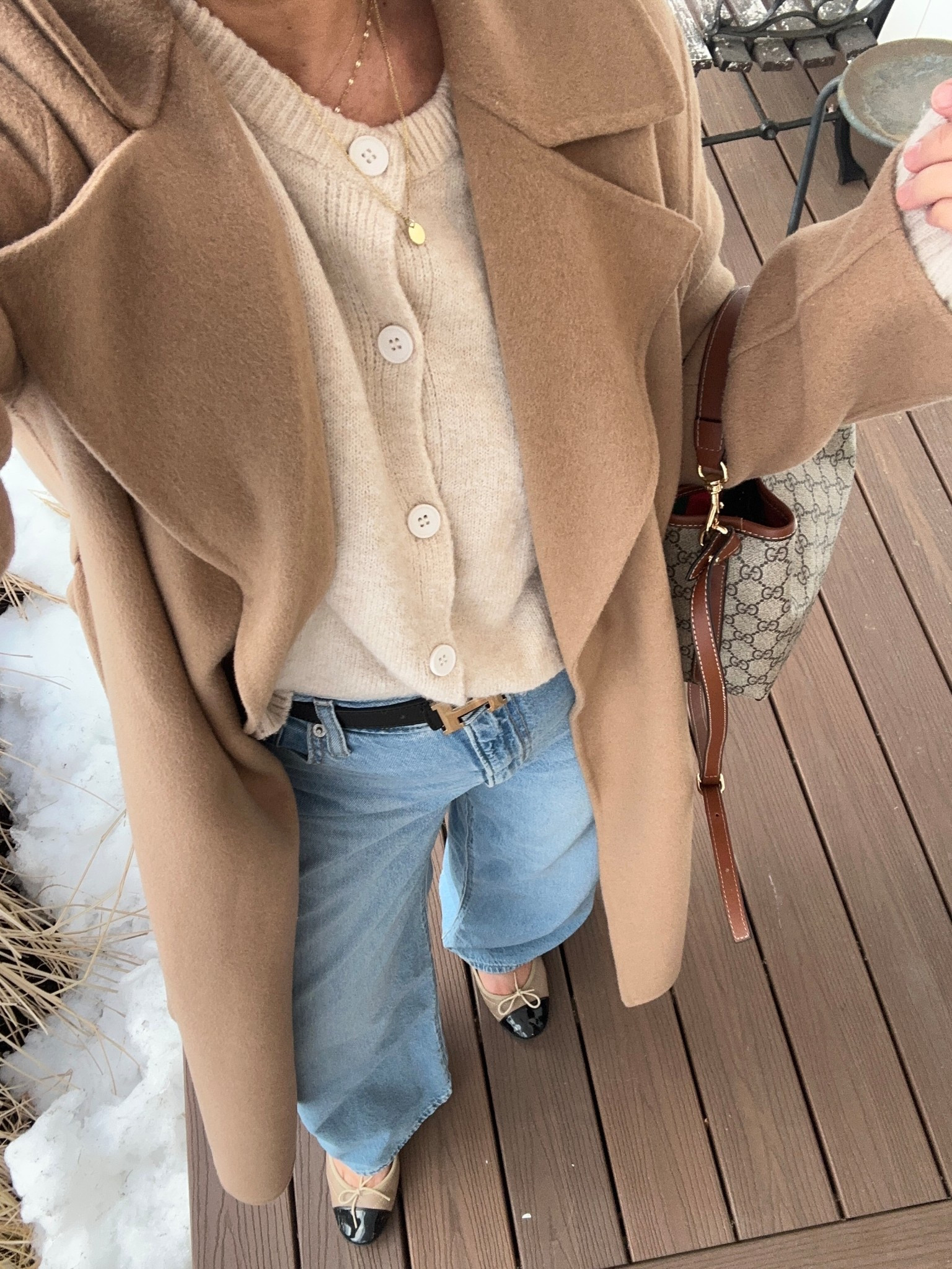My lady who lunches outfit! Medium cardigan (my fave) have it in a few colors. Jeans are tts 29 and about 30/31” long and my jacket is a medium. Linked the exact one to poshmark since it’s sold out and also super similar ones (which I also own in different colors and wear a medium)

#LTKootd #LTKdayinmylife #LTKOver40