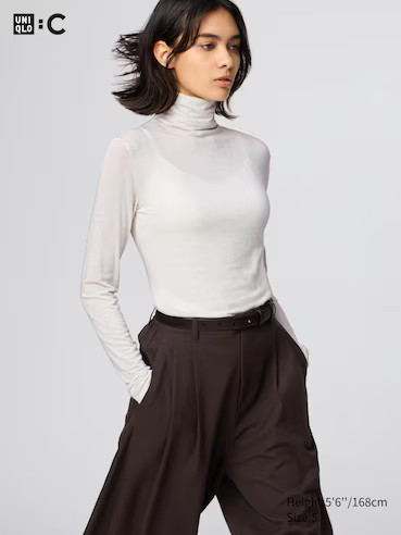 WOMEN'S UNIQLO : C HEATTECH EXTRA WARM CASHMERE BLEND TURTLENECK LONG SLEEVE T-SHIRT | UNIQLO AU | Uniqlo Australia