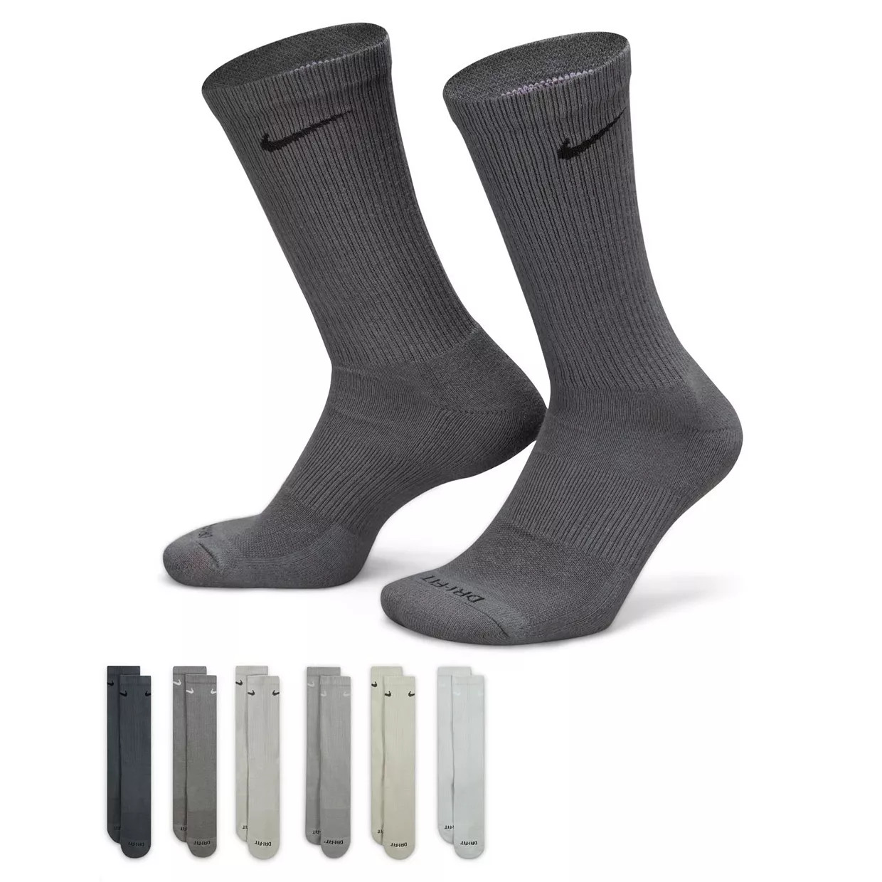 Men's Nike 6-pack Everyday Plus Cushion Crew Training Socks | Kohl's