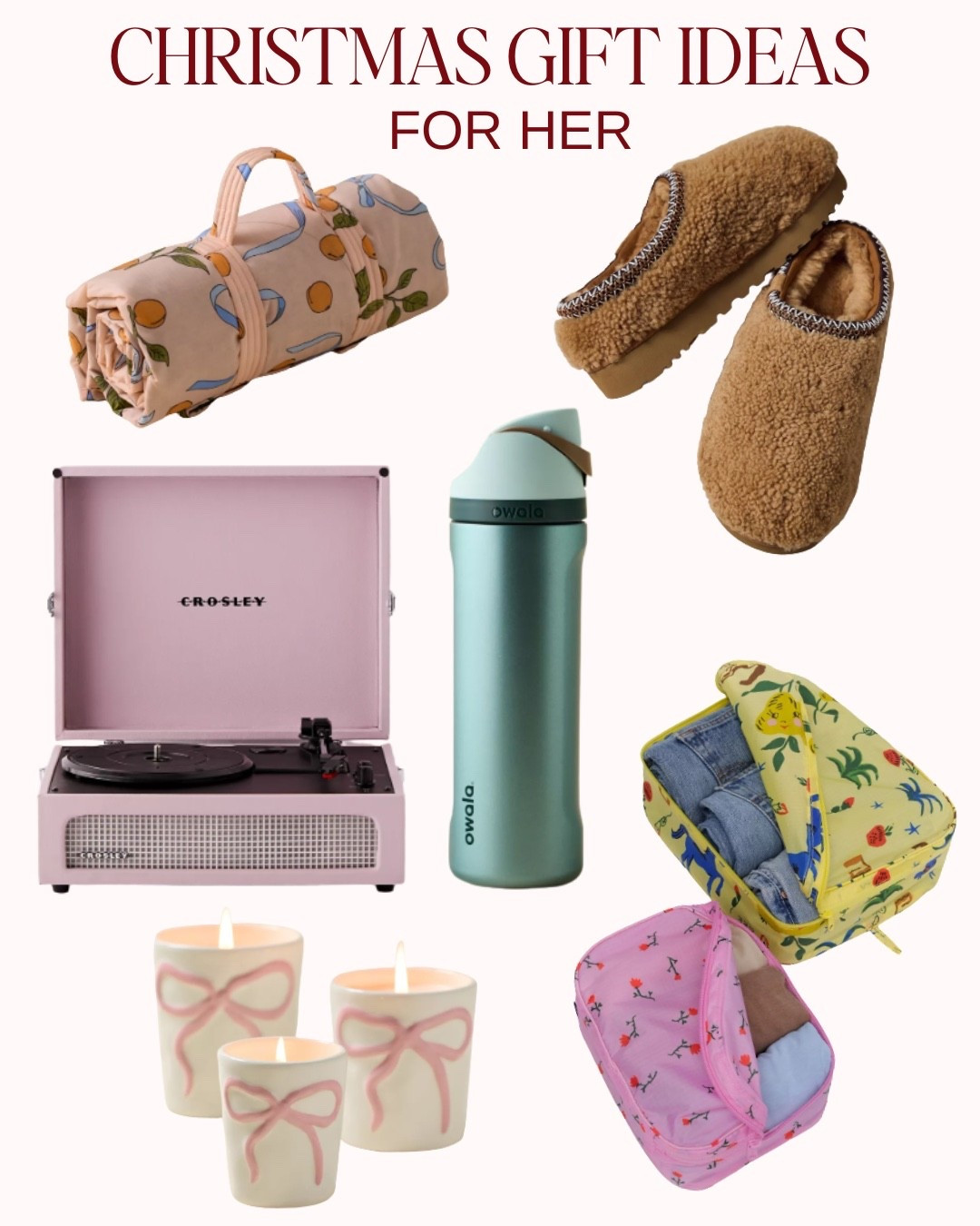 #christmas #gifts #giftideas #giftsforher #ugg #urbanoutfitters #recordplayer #baggu #packing #travel #candle #owala #waterbottle

#LTKCyberWeek #LTKSeasonal #LTKGiftGuide