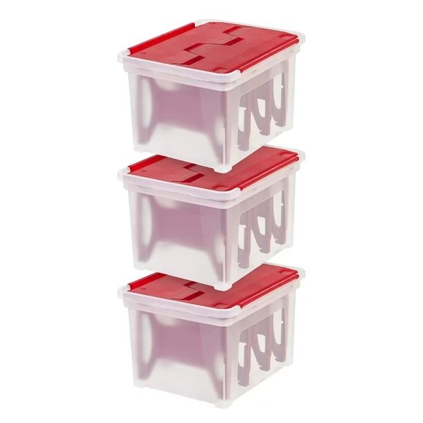 IRIS USA, Light Storage Box with 4-Light Wraps, 3 Pack, Red | Walmart (US)