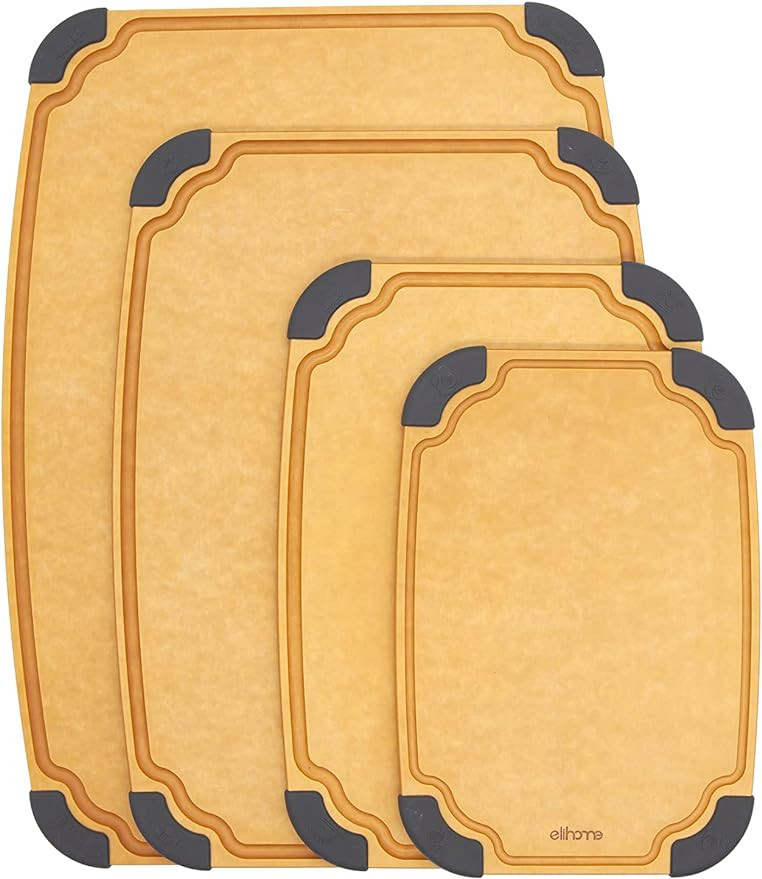 Essential Series 4-in1 Cutting Board Set for Kitchen, Dishwasher Safe, Non-slip Feet, Juice Groov... | Amazon (US)
