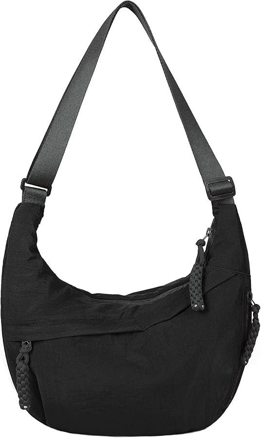 Lushandy Nylon Crescent Crossbody Bags for Women, Checkered Crossbody Bag Lightweight Multi-pocke... | Amazon (US)
