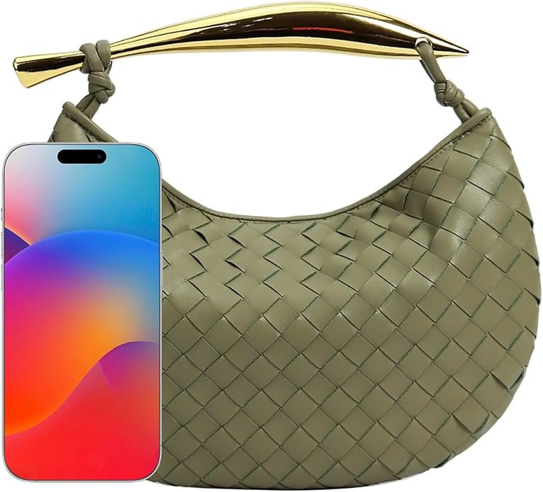 Woven Leather Dumpling Bag Dinner Handbag For Women Purse Hobo Bag Knotted Clutch Bag Evening Bag... | Amazon (US)