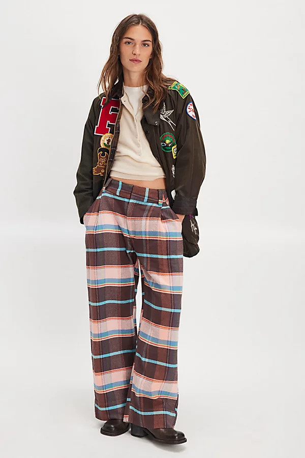 Buckle Back Plaid Trousers | Free People (Global - UK&FR Excluded)