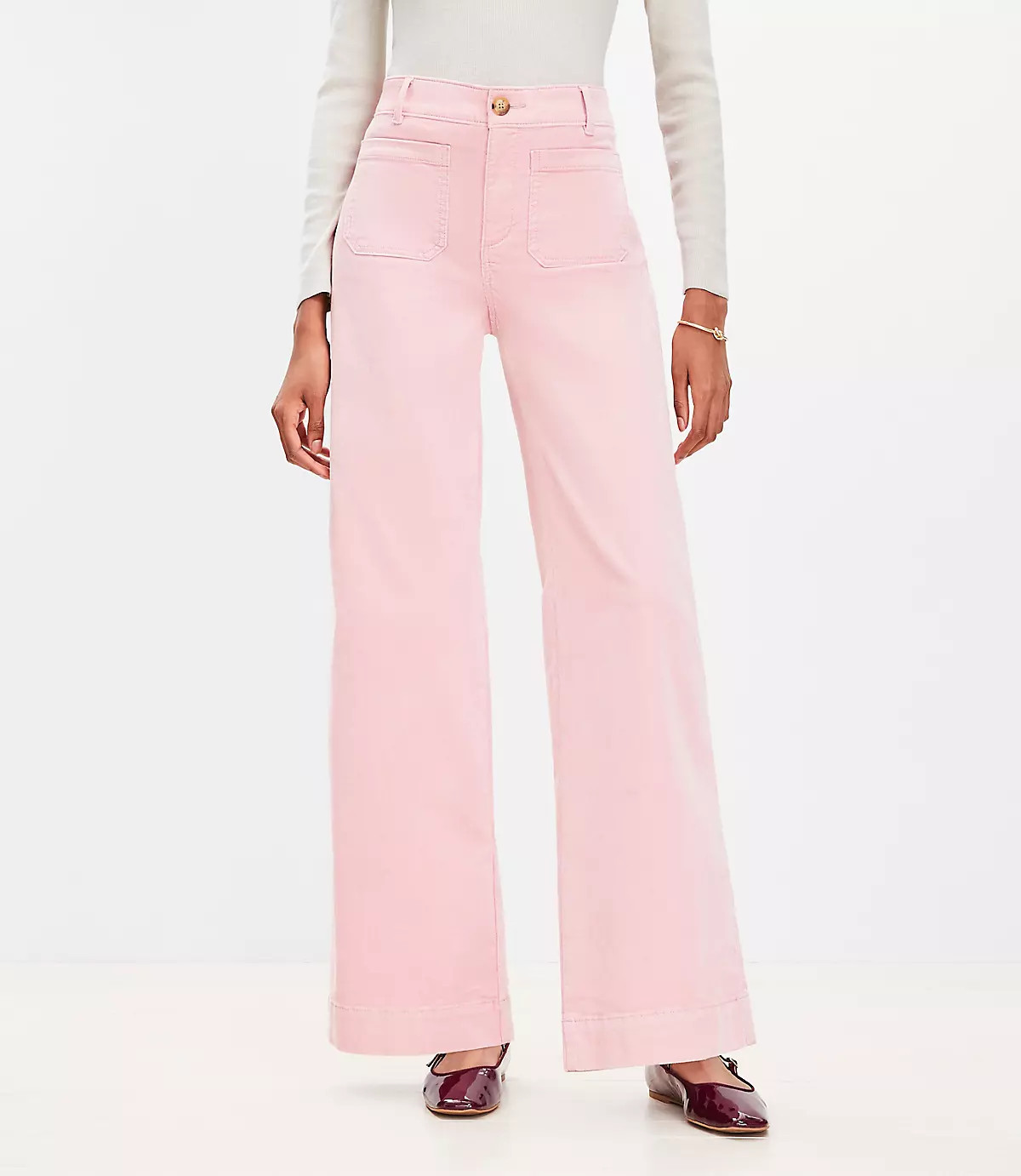 Palmer Wide Leg Pants in Brushed Corduroy | LOFT