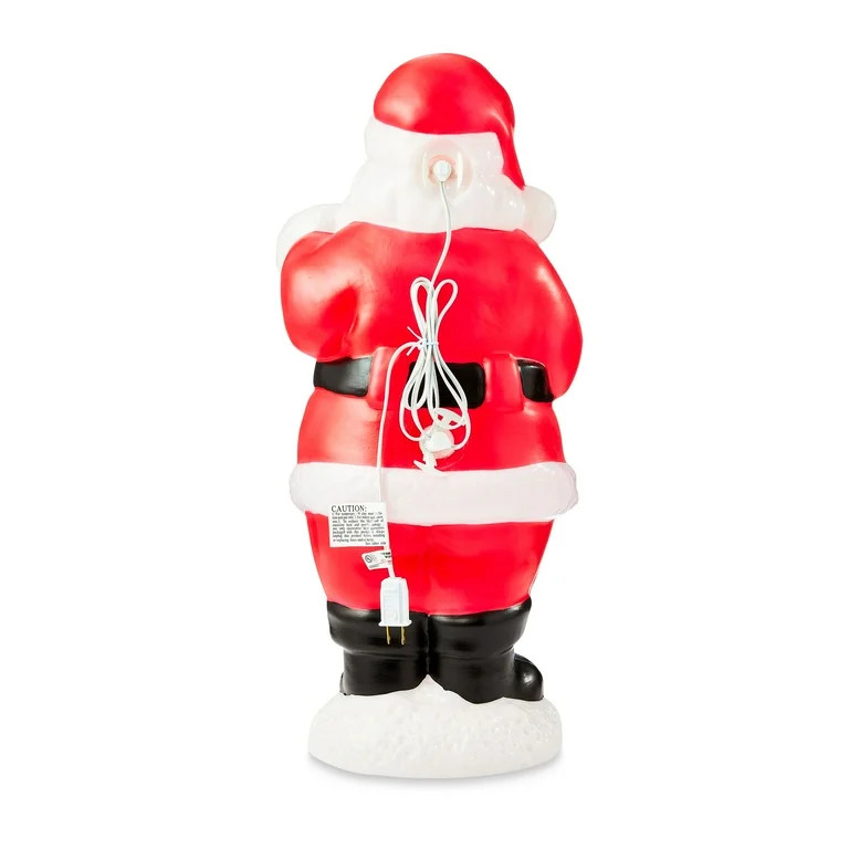 Light-up Red Santa Blow Mold Christmas Decoration, 24 in, by Holiday Time, | Walmart (US)