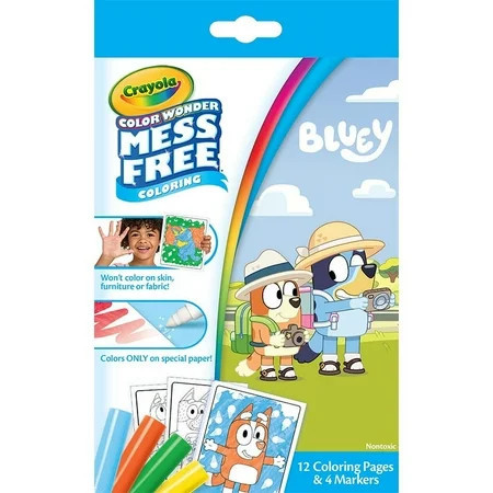 Crayola Bluey Color Wonder Mini Box Set, Toddler Craft, 12 Pgs & 4 Mess Free Markers, Bluey Gift for Girls & Boys, 3+ | Walmart (US)