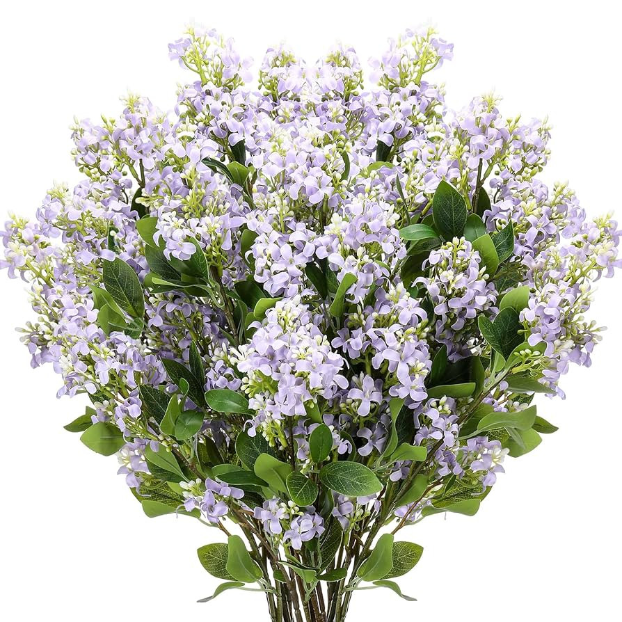 10 Pcs 30" Artificial Lilac Flowers Fake Delphinium Antirrhinum Stem Silk Artificial Flower Branc... | Amazon (US)