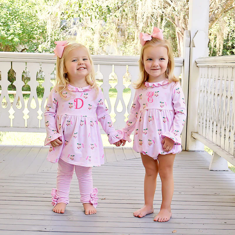 Vintage Santa Pink Eden Long Sleeve Bubble | Classic Whimsy