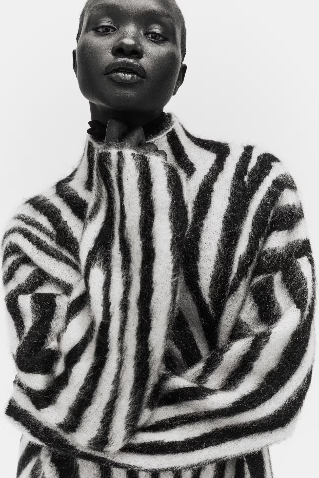 Mohair-Blend Mock Turtleneck Sweater | H&M (US + CA)