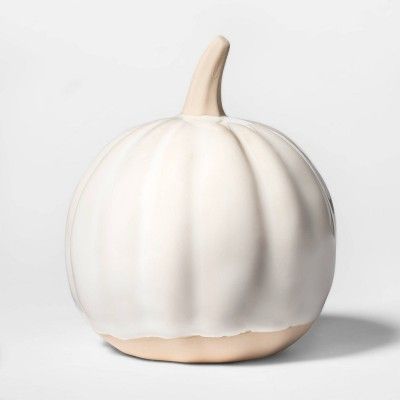 3.8" x 3.3" Decorative Ceramic Pumpkin Cream - Threshold™ | Target