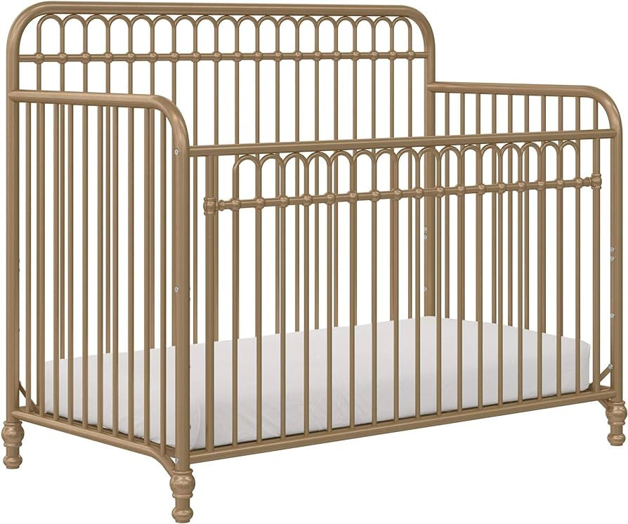 Little Seeds Ivy 3-in-1 Convertible Metal Crib, JMPA Certified, Gold | Amazon (US)