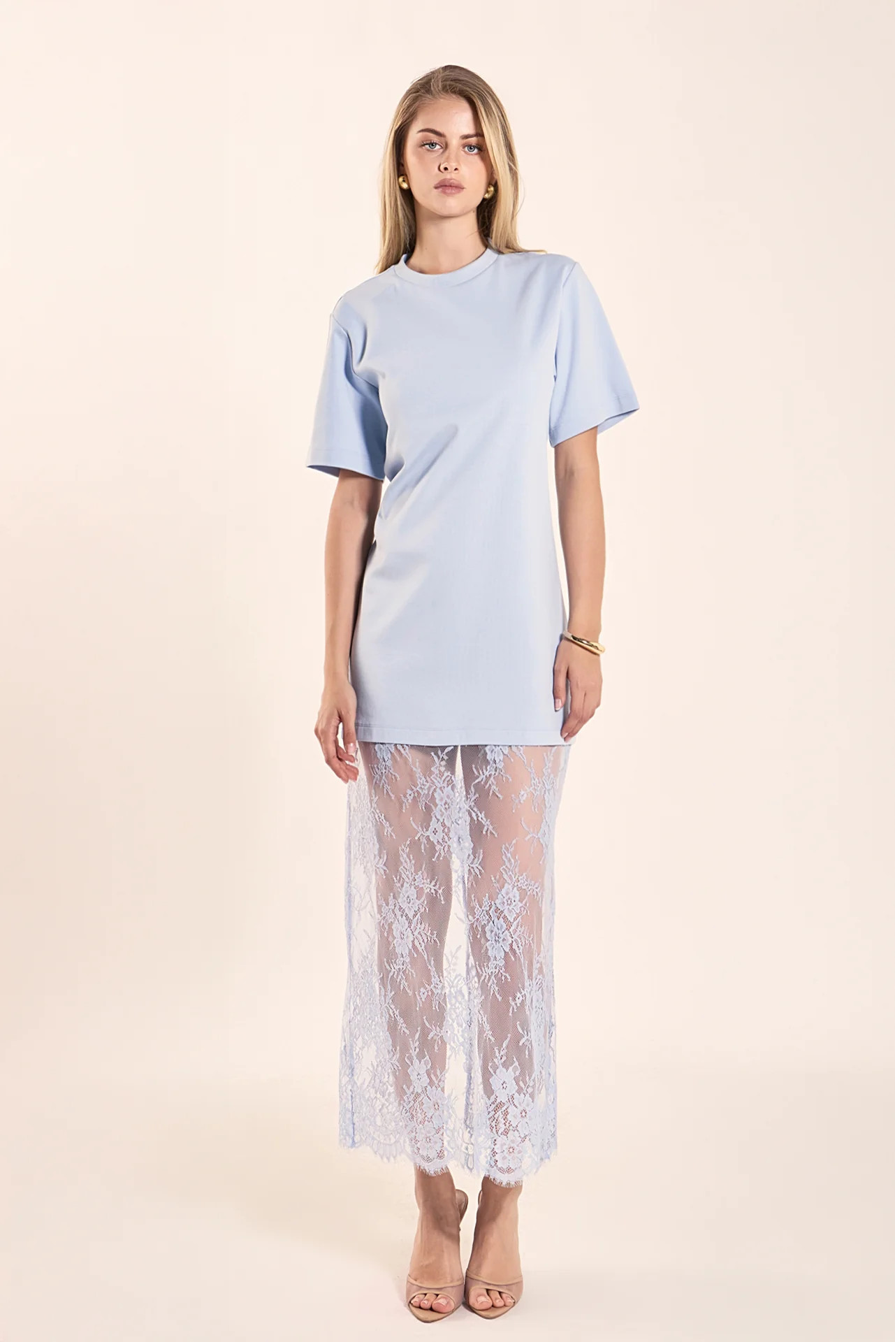 Mix Media T-shirt Lace Dress | Endless Rose