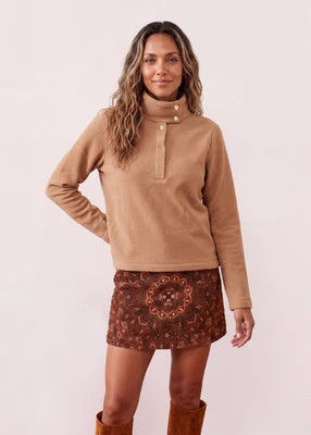 Starling Pullover in Vello Fleece (Camel) | Dudley Stephens