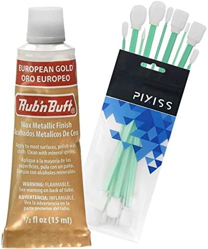 Rub n Buff Wax Metallic European Gold, Rub and Buff Finish, 0.5-Fluid Ounce, Pixiss Blending and App | Amazon (US)