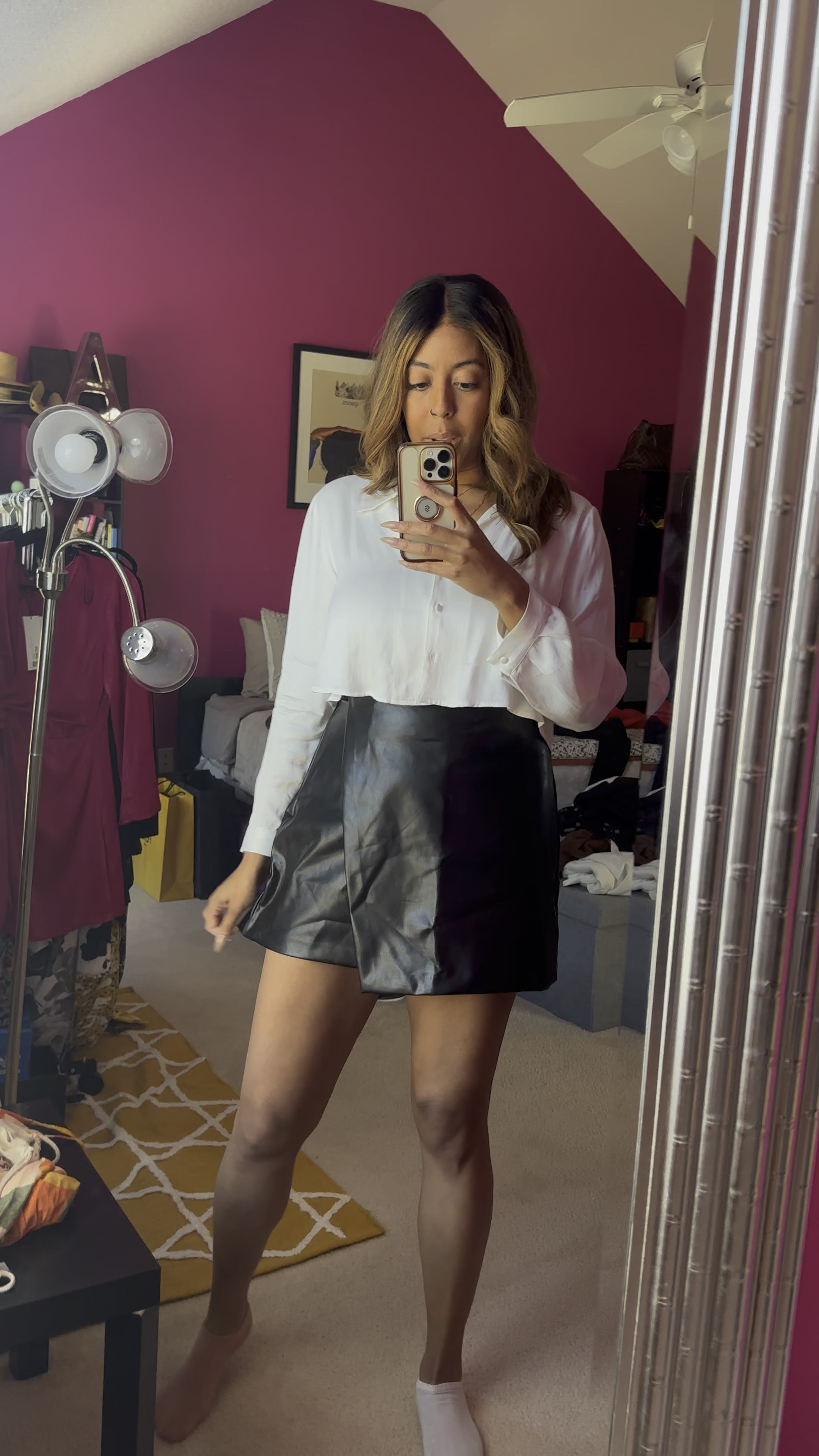Faux leather skort from Abercrombie 

#LTKmidsize