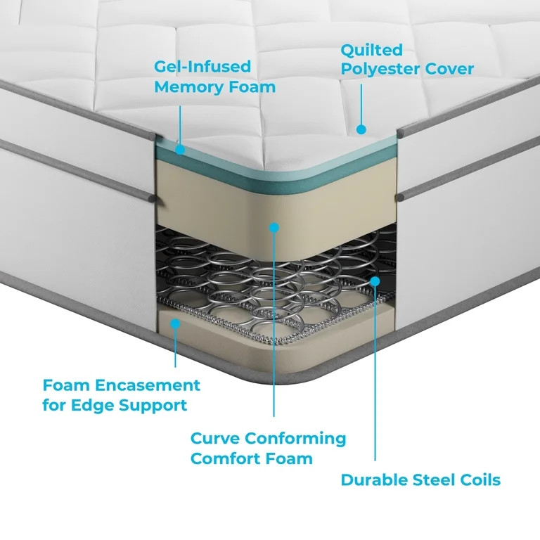 Linenspa Dreamer 12" Hybrid Mattress, Queen | Walmart (US)