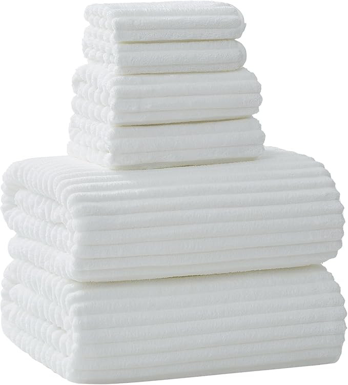 Extra Large Bath Towel Set of 6 (40"x80"),Oversized Bath Sheet Super Soft Highly Absorbent Microf... | Amazon (US)