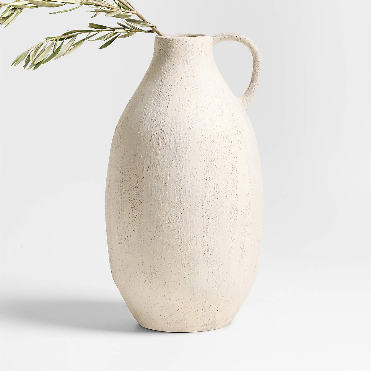 Antiguo White Terracotta Vase 18" + Reviews | Crate & Barrel | Crate & Barrel