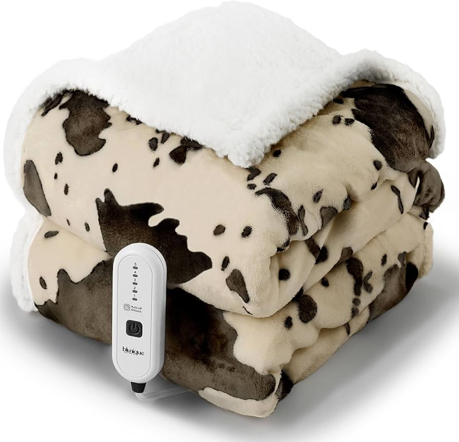 Heated Throw Electric Blanket - Heating Blanket Throw with 5 Heat Levels & 4 Hours Auto-Off, Cozy... | Amazon (US)
