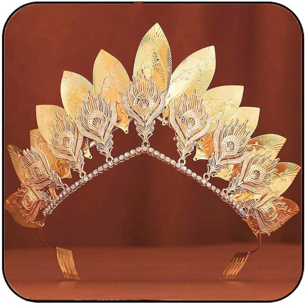 Gortin Gold Leaf Crown Wedding Headband Goddess Halo Crown and Tiara Bridal Princess Headpiece Co... | Amazon (US)