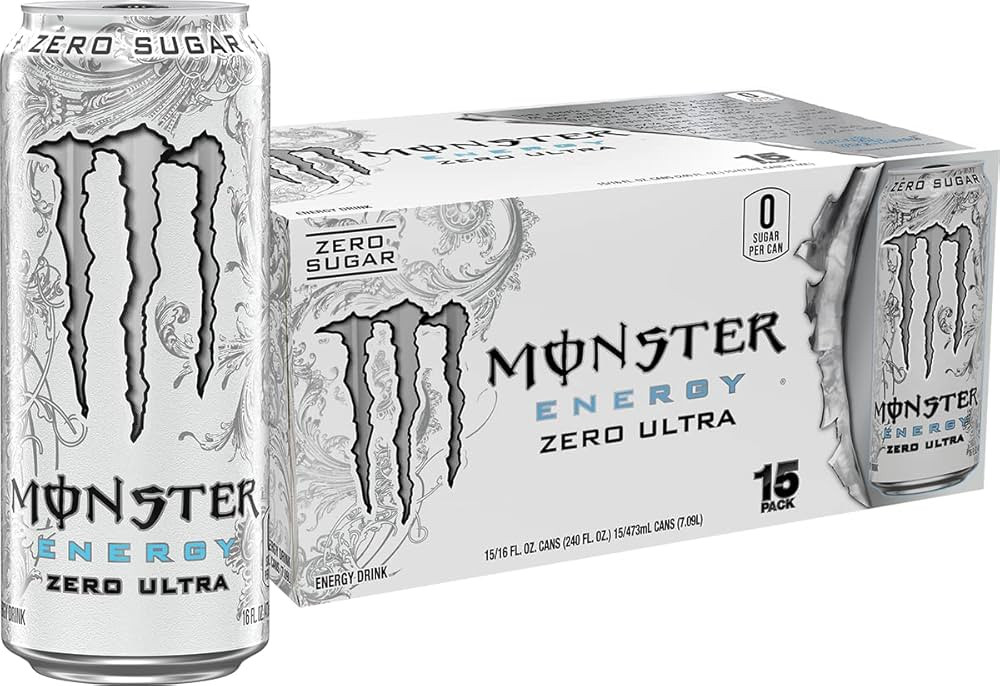 Monster Energy Zero Ultra, Bebida energética sem açúcar, 473 ml (pacote com 15) | Amazon (BR)