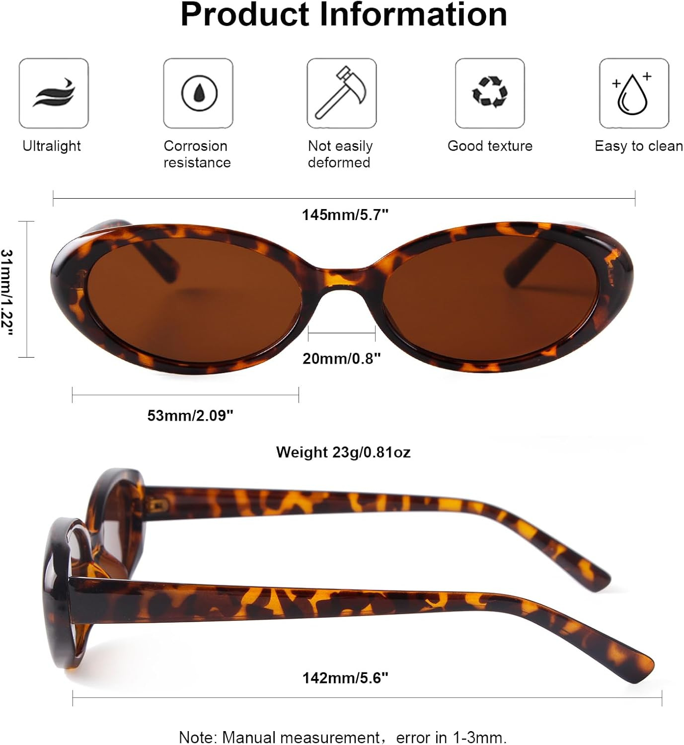 Laurinny 90s Sunglasses for Women Men Retro Oval Sunglasses Glasses | Amazon (US)
