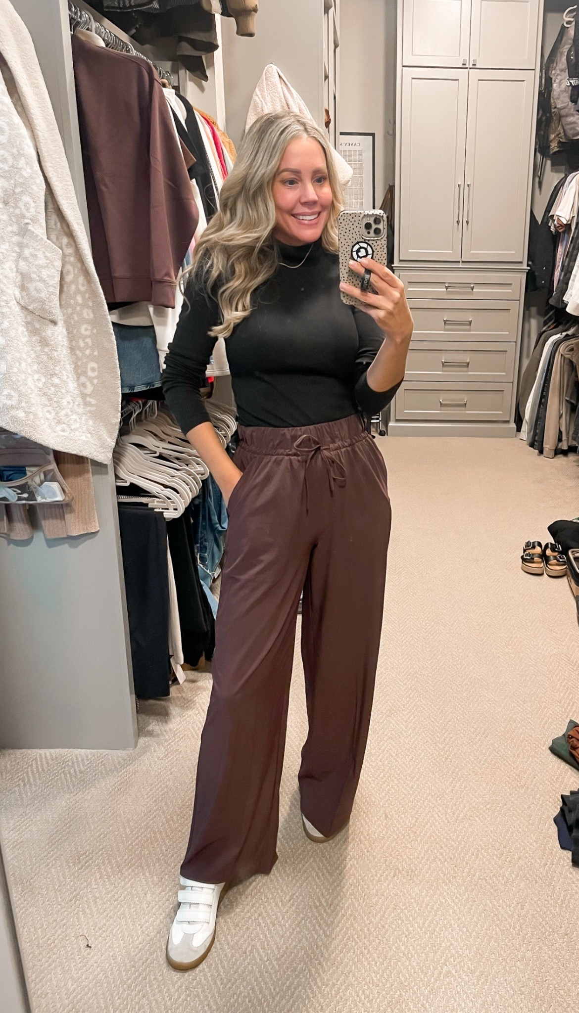 Target wide leg pants. Restocked in most sizes and colors.  I’m wearing size small
Fall outfit 
Fall style 
Casual style 

#LTKootd #LTKFindsUnder50 #LTKOver40