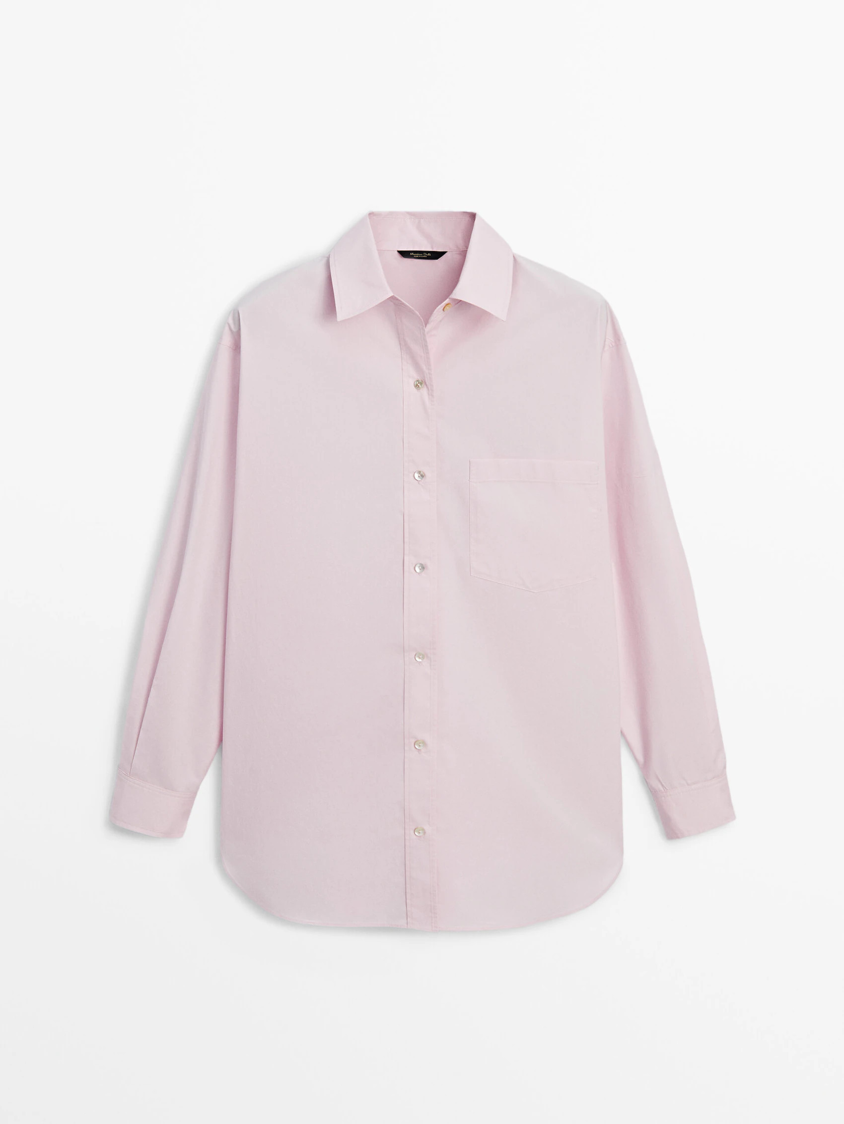 Popelin-Hemd 100 % Baumwolle Tasche | Massimo Dutti DE