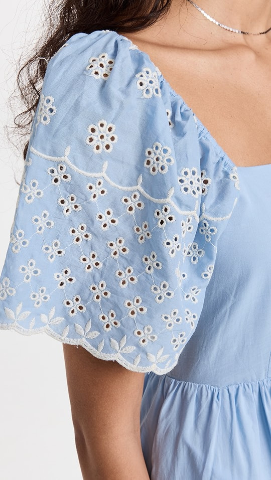 English Factory Embroidered Midi Dress with Scalloped Hem | SHOPBOP | Shopbop