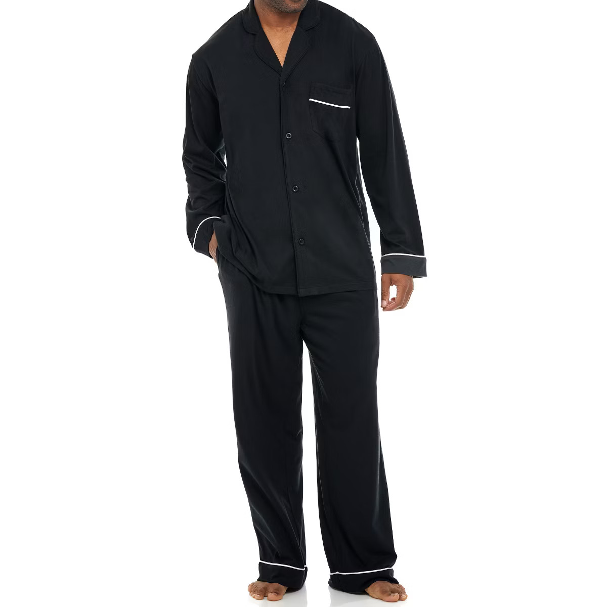 Men's Soft Cotton Knit Jersey Pajamas Lounge Set, Long Sleeve Shirt and Pants with Pockets | Target