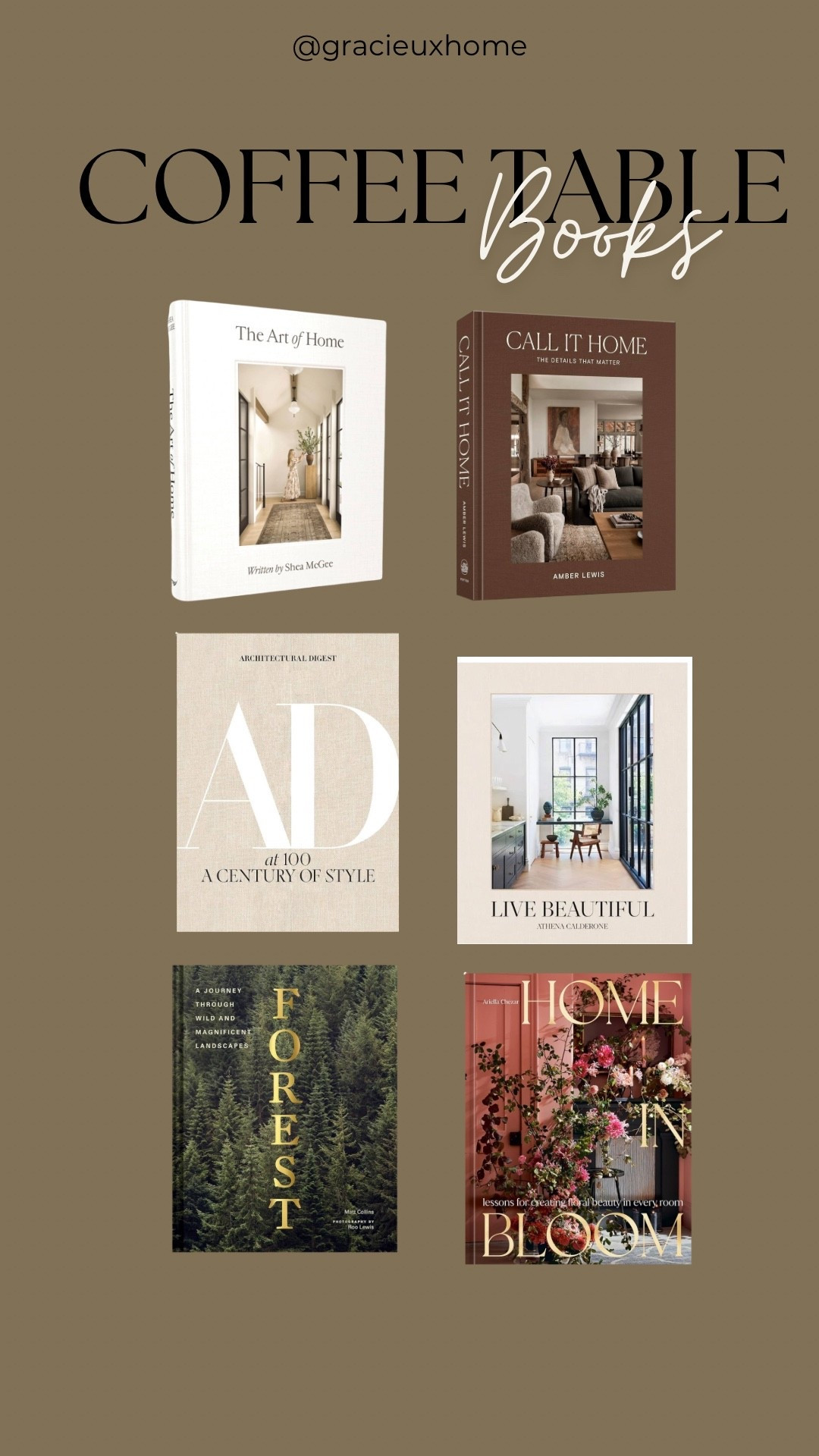 A few coffee table books 

#LTKHome