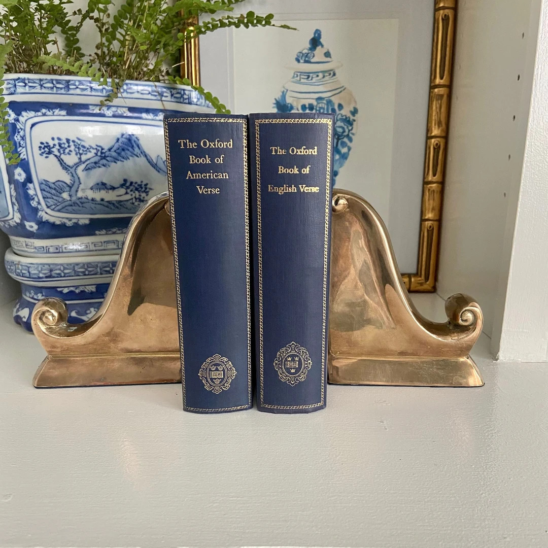 Vintage Pair of Heavy Brass Neoclassical Scroll Bookends by Andrea of Sadek | Etsy (US)